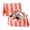 Orange-Pink, variant on Striped Makeup Bag, Pink Cosmetic Pouch, Glossy Travel Toiletry Bag with Zipper and Tassel Pulls