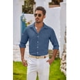 thumbnail image 5 of COOFANDY Men's Oxford Chambray Wrinkle Free Slim Fit Shirt Casual Button Down Shirts, 5 of 8