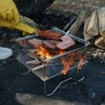 thumbnail image 4 of Soporte de acero inoxidable de parrilla plegable con bolsas de almacenamiento Gadgets de cocción accesorios para pesca de campamento de picnic al aire libre Inevent OD020758-00B, 4 of 7