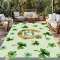 thumbnail image 2 of Saint Patrick's Day Outdoor Rug for Patio/Deck/Porch, Non-Slip Large Area Rug 3 x 5 Ft, Spring Horseshoe Green Clovers Leaves Indoor Outdoor Rugs Washable Area Rugs, Camping Rug Carpet Runner, 2 of 8