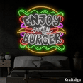 thumbnail image 3 of Craftnamesign Enjoy Every Burger Neon Sign, Burger Restaurant Decor, 3 of 4
