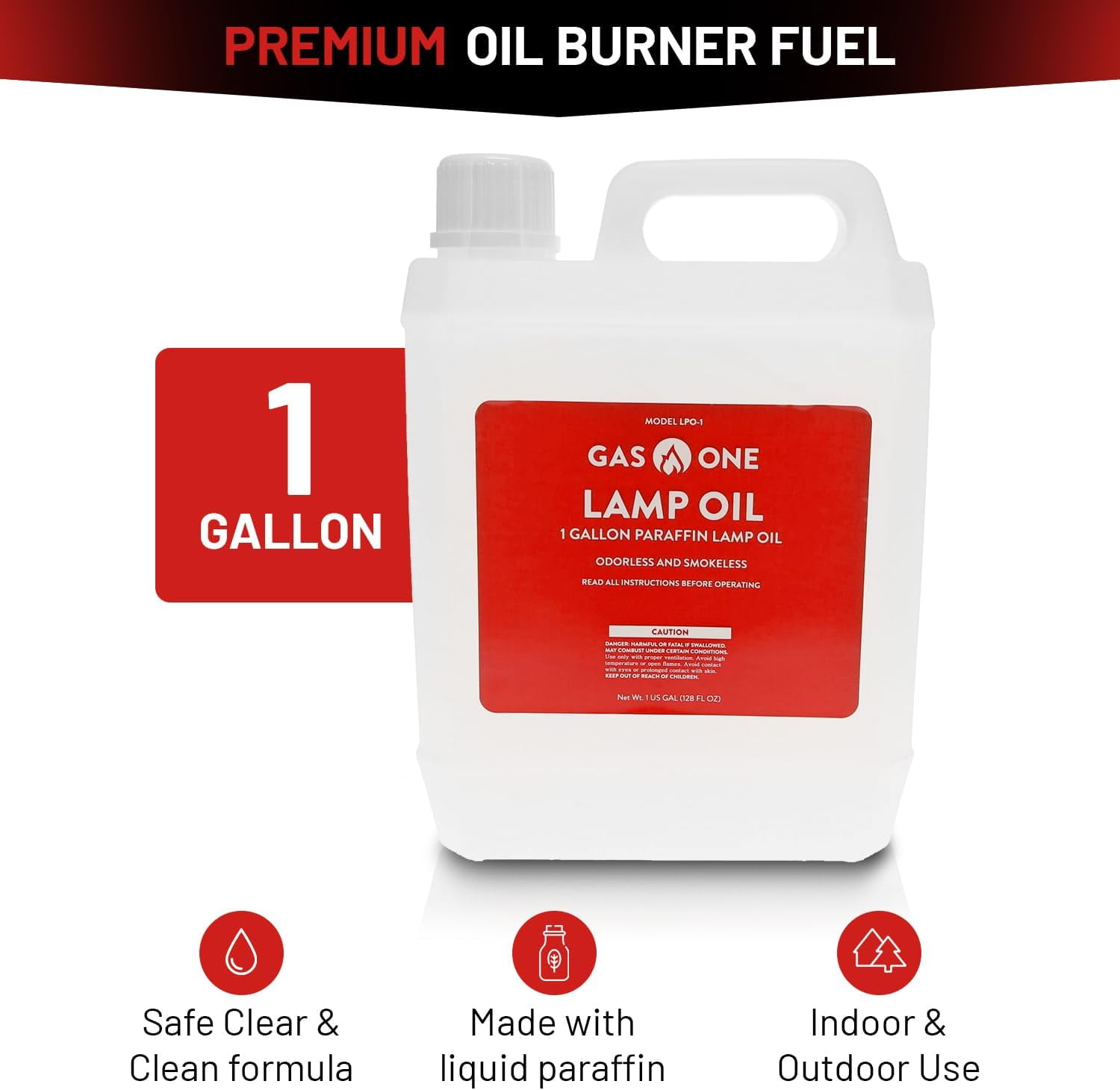 Gas One 2 Pack Liquid Paraffin Lamp Oil Fuel – 1 Gallon Clear Oil Lamp – Multifunctional Lamp Oil Smokeless Odorless Indoor Ideal for Lamps, Lanterns, Tiki Torch – Superior Seal and Safe Packaging
