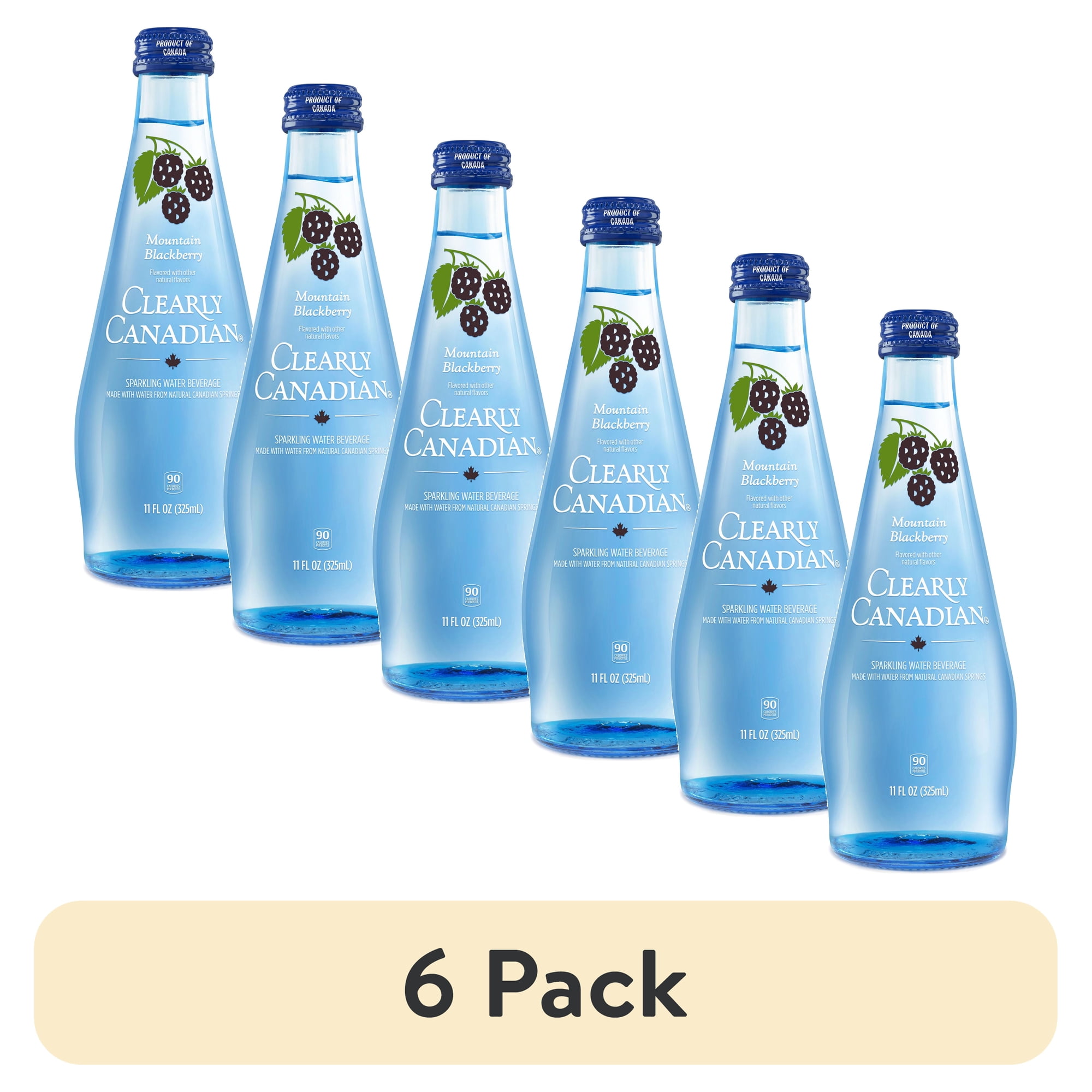 (6 pack) Clearly Canadian Sparkling Water Mountain Blackberry, 11 oz.