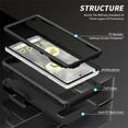 thumbnail image 2 of SaniMore for Google Pixel 7A Multi-Functional Case, 3-Layer Protection Magnetic Cover Support Car Mount & 360° Rotatable Metal Ring Kickstand Full Body Shockproof Protective Shell, Black, 2 of 7