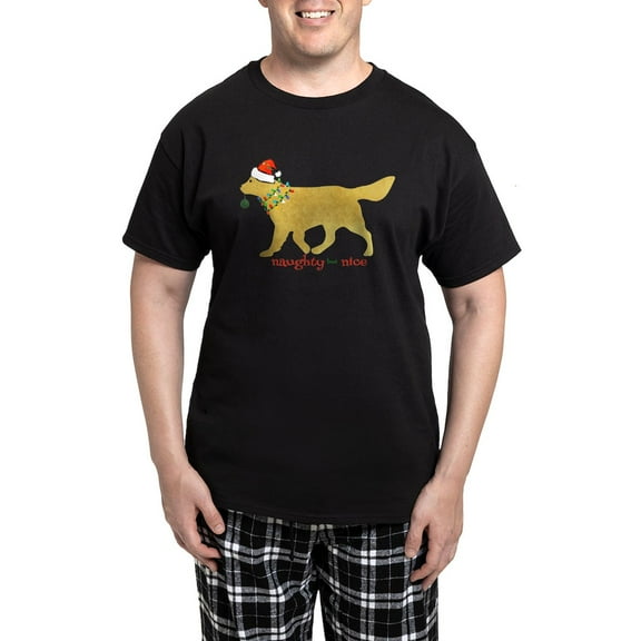 CafePress - Naughty Christmas Golden Retriever Pajamas - Men's Dark Loose Fit Cotton Pajama Set