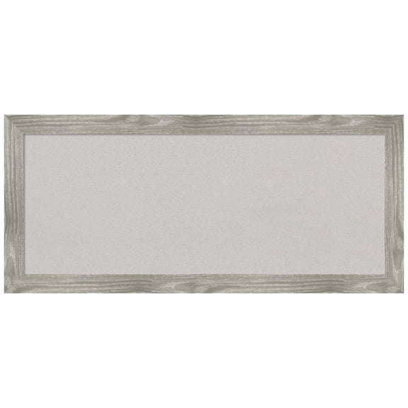 Amanti Art Grey Cork Board Framed Dove Greywash Square Bulletin Board 33 in. x 15 in.