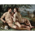 thumbnail image 2 of Hendrick Goltzius 18x15 Gold Ornate Wood Frame and Double Matted Museum Art Print Titled - The Fall of Man (1616), 2 of 4