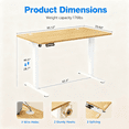 thumbnail image 4 of Electric Standing Desk 55x24 Inch - Height Adjustable Desk with Memory Presets, Nature, 4 of 8