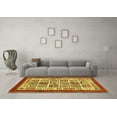 thumbnail image 3 of Ahgly Company Machine Washable Indoor Square Abstract Yellow Modern Area Rugs, 7' Square, 3 of 4