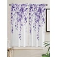 thumbnail image 2 of Purple Eucalyptus Leaves Bedroom Curtains 63 Inches length, Spring Rustic Botanical Window Treatment Curtain Drapes, Rod Pocket Curtain Panels for Living Room Kitchen, 42"x63", 2 Panels, 2 of 7