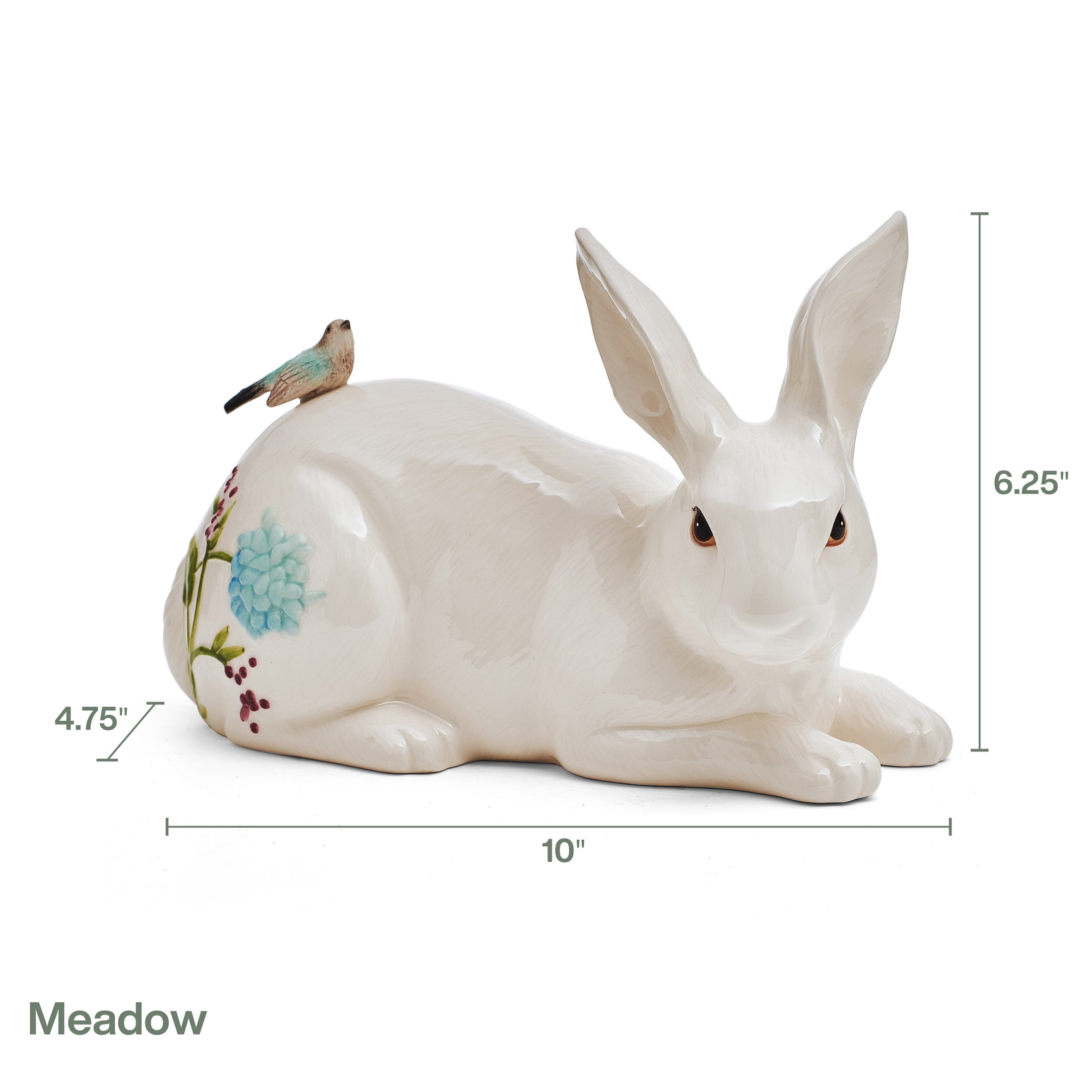 Fitz and Floyd Meadow Rabbit Earthenware Decorative Figurine