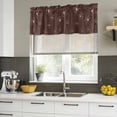thumbnail image 4 of 2 Pack Valances for Window, Brown Short Curtains for Kitchen Bedroom Living Room, Spring Flora Rod Pocket Small Window Treatment Valance Drapes 42 x 12 Inch, 4 of 8