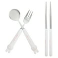 thumbnail image 5 of 1 Set of Travel Utensils Reusable Spoon Fork Chopsticks Set with Case Stainless Steel Camping Utensils, 5 of 5