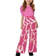 thumbnail image 4 of FSYBOA Girls Casual Outfit Sets, Summer Crewneck Fashion 2 Piece Kids Clothing Set Pink Size 9-10T, 4 of 4