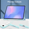 thumbnail image 4 of Allytechgroup Case for Samsung Galaxy Tab S10 FE+ Plus 13.1 Inch 2025, PU Leather Auto Sleep Wake Trifold Stand with Clear Back Cover Shockproof Tablet Case with S Pen Holder,Skylue, 4 of 8