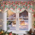 thumbnail image 6 of Poinsettia Berry Tie Up Valances Curtain, Red Floral Winter Plants Vintage Adjustable Rod Pocket Short Window Treatment Tie Up Curtains Valances for Kitchen Living Room Bathroom 42x12 Inches, 6 of 9