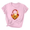 thumbnail image 3 of Jsaierl Valentine's Day Shirts Womens Plus Size Love Heart Graphic Tees Trendy Short Sleeve Blouse Crewneck Dressy Casual T-shirt Tops Womens Spring Fashion, 3 of 4