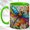 Green, variant on Colorful Dragonfly Coffee Mug, Garden Flower Mug, Ceramic 11 oz
