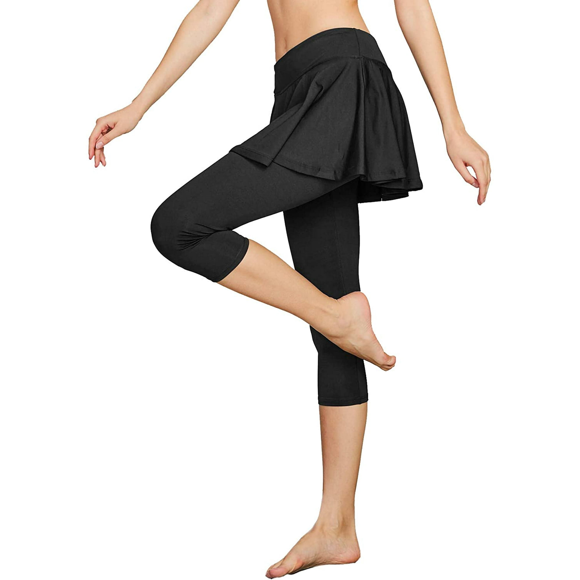 Women's Capris Yoga Pants Tights Athletic Skorts Running Skirted Leggings  Sun Protection | Walmart Canada