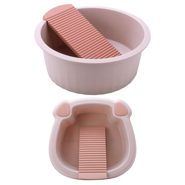 Lavabo portátil de 2 piezas con tabla de lavar para ropa de bebé, de plástico, antideslizante, para el hogar y viajes