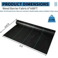 thumbnail image 3 of Historyli 3.2oz 6*600FTWeed Barrier Landscape Fabric-Heavy Duty Woven Driveway Garden Cloth ith UV Protection for Weed Control,Ground Cover,Landscaping,3.2oz, 3 of 6