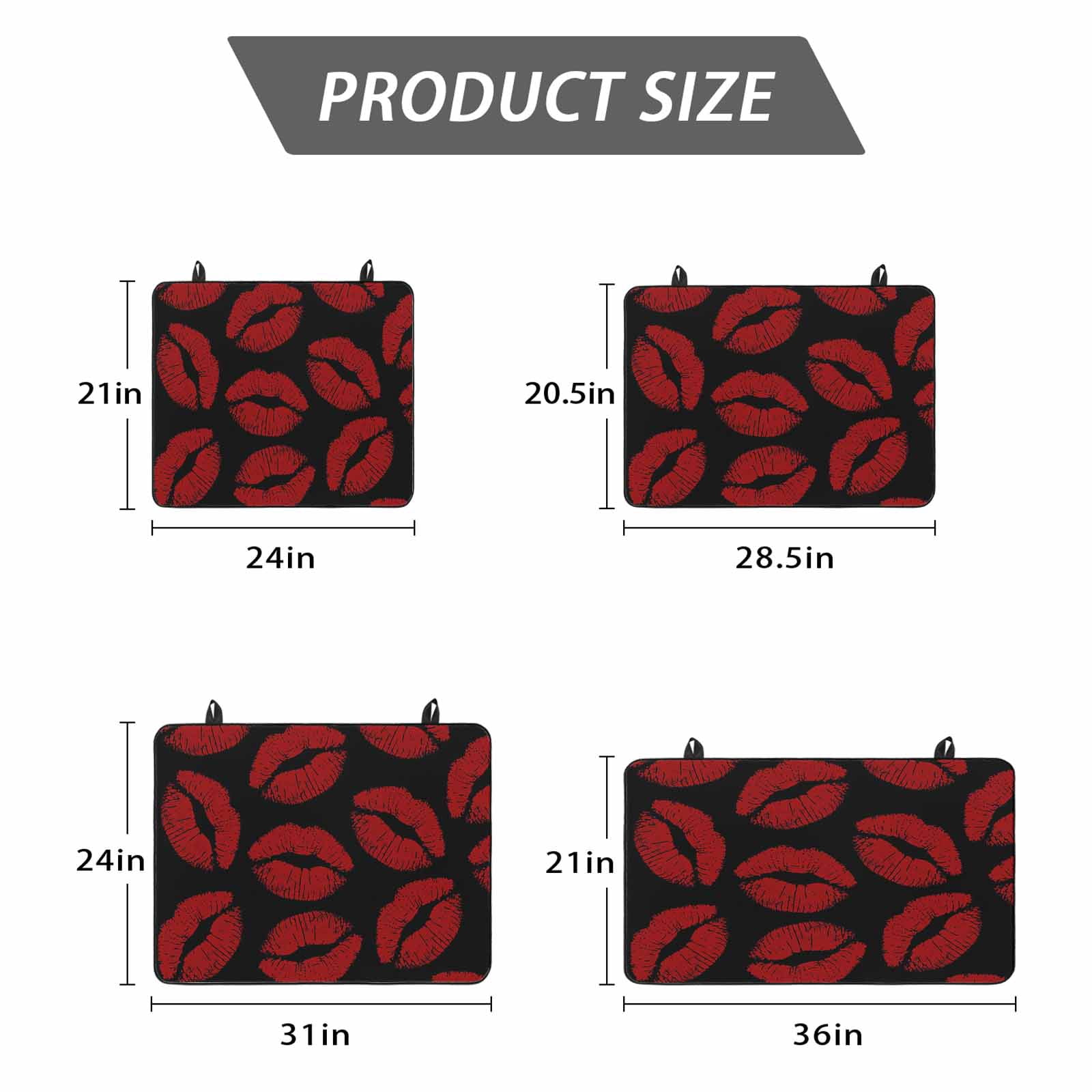 Red Lips Stove Top Cover for Electric Stove, Heat-proof & Non Slip Glass Top Stove Cover Protector, Modern Abstract Romantic Texture Aesthetic Kitchen Flat Cooktop Rubber Mat 24x21 Inches