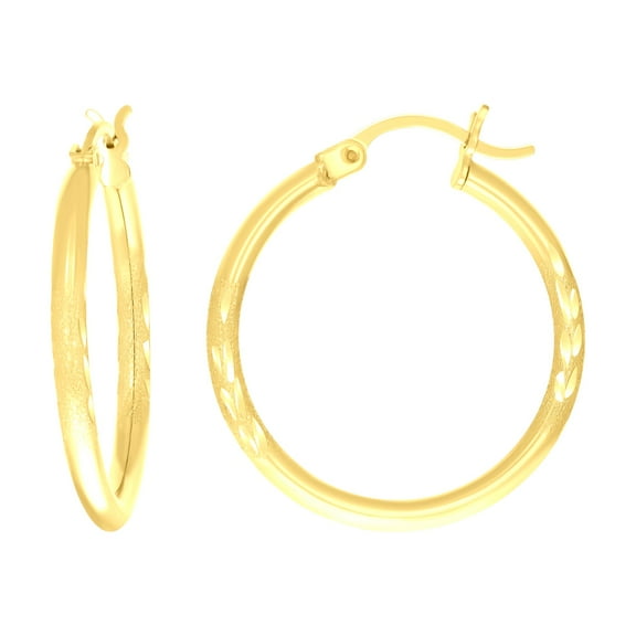 10k Yellow Gold Womens Round Tube Hoops Huggies Earrings Jewelry Gift for Women