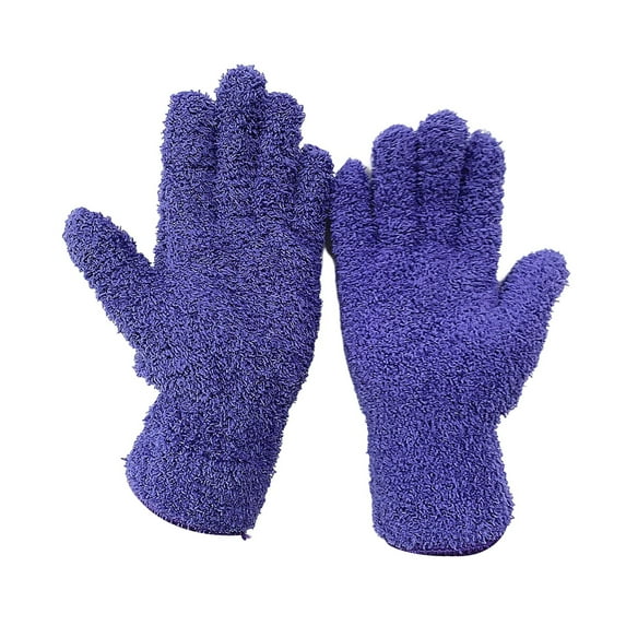 1 Pair Cleaning Gloves Ultra Soft Efficient Dust Removal Car Care Microfiber Coral Fleece Car Wash Gloves for Bathroom