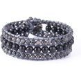 thumbnail image 1 of GHSDFBB Boho Handmade Natural Stone Bead 3 Row Wide Wrap Wrist Statment Bracelet Jewelry Collection, 1 of 7
