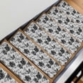 thumbnail image 3 of Gray Floral Stair Treads Non Slip for Steps Vintage Black Flower Botanical Leaves 10 Pcs Reusable Adhesive Stair Runner Mats for Dogs Elders Carpet Treads Rugs for Staircase 8x30 In, 3 of 9