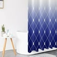 thumbnail image 3 of Blue Ombre Shower Curtain, Modern Geometric Pattern Modern Luxury Bathroom Curtain Bathtub Decor Waterproof Fabric Machine Washable with 12 Hooks, 3 of 6