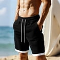 thumbnail image 2 of EOYWHK Golf Shorts with Pockets Elastic Waist Drawstring Mens Golf Shorts Soft Lightweight Breathable Casual Activewear for Men Black, Size L, 2 of 8