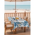 thumbnail image 2 of Outdoor Tablecloth with Umbrella Hole for Patio/Picnic/Party/Camping, Ocean Set Sail Waterproof Table Cloth Rectangle Table Cover Washable, Sailboat Sea Waves Blue Coral Coastal Starfish (60"x 102"), 2 of 8