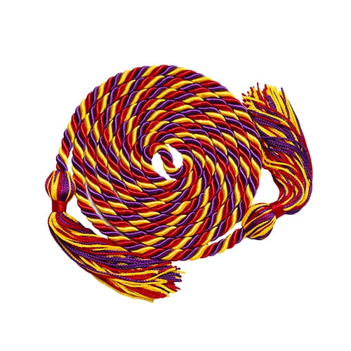 Honors Graduation Academic Honor Cord | Red/Purple/Gold with Mixed Tassel