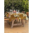 thumbnail image 2 of Outdoor Tablecloth with Umbrella Hole and Zipper, White Spring Floral Rectangle Table Cloth 52x70 Inch Waterproof Tablecloth, Farmhouse Birds Flowers Branches Picnic Table Cover for Patio Camping, 2 of 7