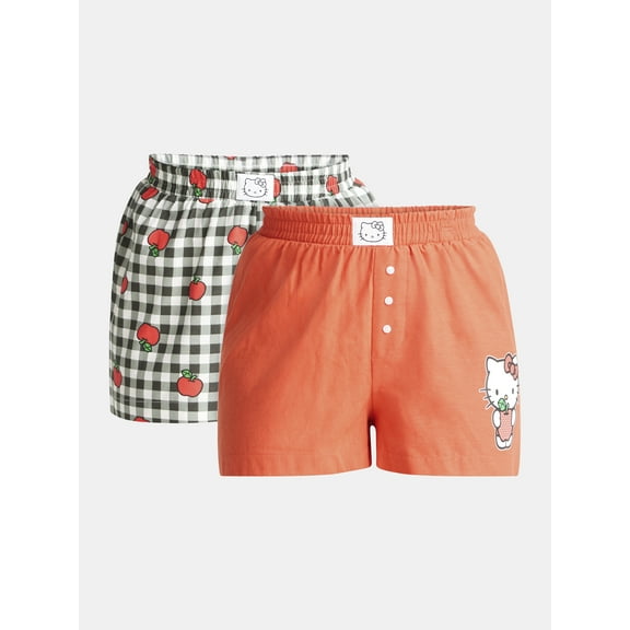 Hello Kitty Women's Graphic Boxer Shorts, 2-Pack, Sizes XXS-XXL