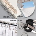 thumbnail image 5 of 12 PCS Shower Curtain Rings, Chrome Shower Curtain Hooks Decorative, Rustproof Shower Hooks for Shower Curtain Rods, Silver Metal Shower Rings for Bathroom, 2 Inch Loose Leaf Binder Rings, 5 of 5