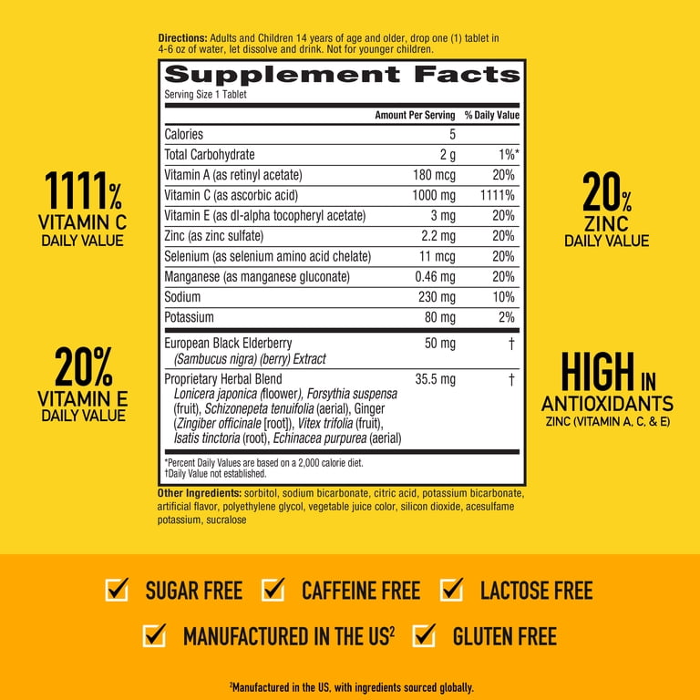Airborne 1000mg Vitamin C, Elderberry, 20 Tablets photo 4