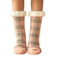 thumbnail image 1 of FOCUSNORM Winter Christmas Female Socks, Ladies Thickened Plaid Stocking Medium Tube Socks, 1 of 4