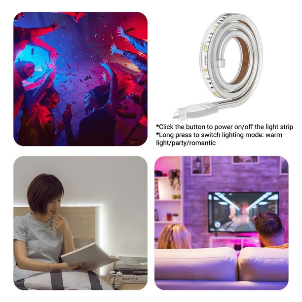 Amdohai Philips ZhiRui RGB Light Strip Stepless Dimming Light 16 Million Multi color APP Smart Control USB Powered 5V Safe Light Flexible Cabinet