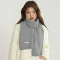 thumbnail image 2 of BWASD Winter Knit Scarf for Women Men Thicken Soft Warm Scarves Solid Color Cold Weathe Windproof Cable Fashion Colorful Long Shawl Couples Light Ashy, 2 of 5
