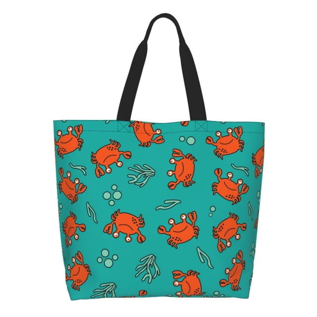 Easygdp Colorful Crab Bolsas Tote para Mujer, Bolsos de Hombro para Viaje, Bolsos de Mano de Gran Capacidad para Compras y Trabajo