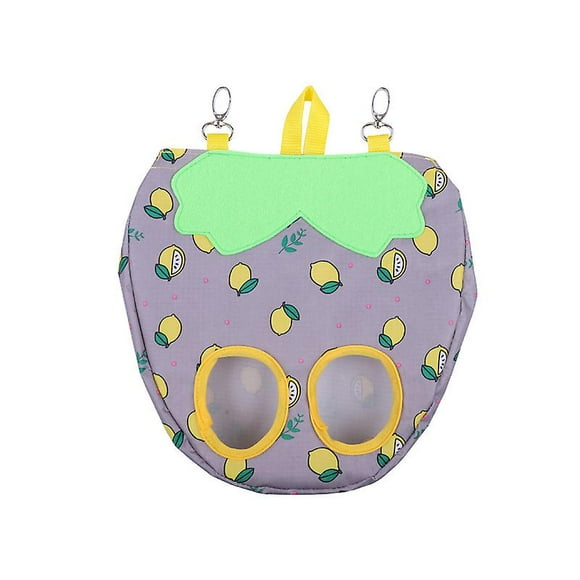 Rabbit Hay Feeder Bag Cage Hay Dispenser Hanging Feeder Bag (Gray Lemon Strawberry)