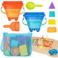 thumbnail image 1 of Kit de construcción de castillos de arena Hugcaty de Beach Toys con bolsa de malla, 9 unidades, 1 of 6