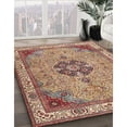 thumbnail image 2 of Ahgly Company Indoor Square Traditional Brown Red Medallion Area Rugs, 4' Square, 2 of 6