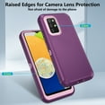 thumbnail image 4 of Compatible with Samsung Galaxy A03s US Version 5G 2022 Phone Case Hybrid Rugged Shockproof Hard Protective Drop Proof Full Body Heavy Duty Mobile Cell Cover for Ao3s A 03s SM-A037U Women Men Purple, 4 of 7