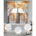 thumbnail image 2 of Red Yellow Leaves Fall Swag Curtains for Living Room/Bedroom Windows, Silhouettes Forest Modern Art Kitchen Curtains and Valances Set 36 Inch Length, Light Filtering Swags Valance Curtain Panels, 2 of 5
