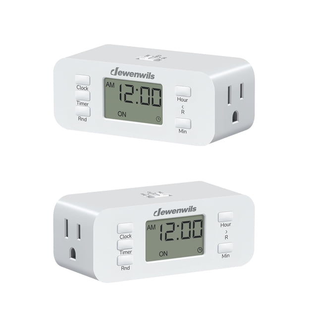 Temporizador digital DEWENWILS programable 24 horas, paquete de 2