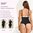 thumbnail image 3 of FITVALEN Women Thong Bodysuit Shapewear Tummy Control Panty Faja Open Bust Body Shaper, 3 of 6