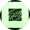 thumbnail image 1 of Ahgly Company Indoor Round Abstract Green Contemporary Area Rugs, 5' Round, 1 of 1